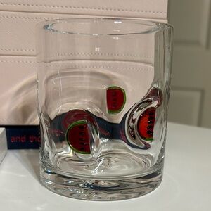 World Market Watermelon Charm Inlay Double Old Fashioned Glass